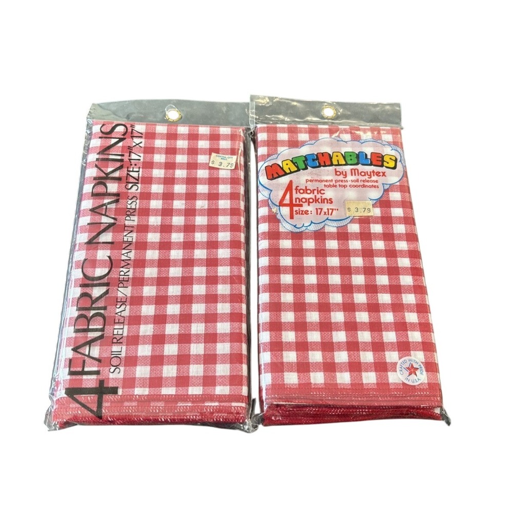Two packages of 17x17 Permanent Press Vintage Fabric Napkins